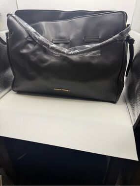 Badgley Mischka Black Shoulder Bag with Gold Logo
